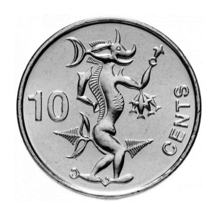 10 центов - Статуэтка бога моря Нгориеру, Соломоновы острова, 2012 год, UNC 14125