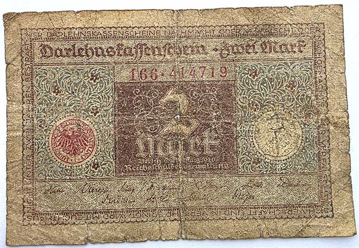 Банкнота 2 марки - Германия, 1920 год 14306