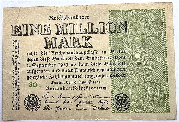 Банкнота 1 миллион марок - Германия, 1923 год 14320