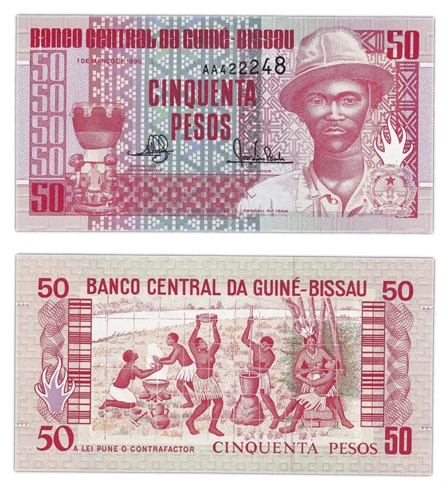 Банкнота 50 песо - Гвинея-Бисау, 1990 год, UNC 14448