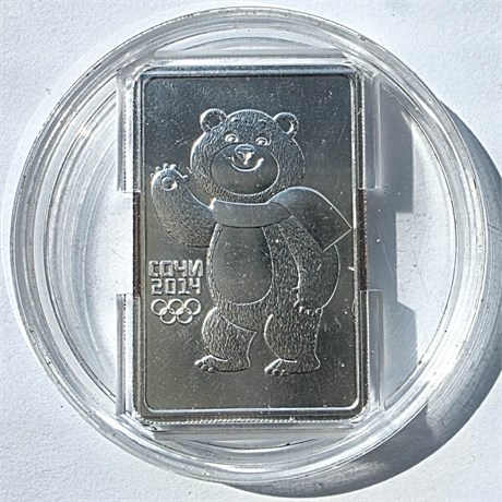 3 рубля - Олимпиада в Сочи 2014 - Мишка Талисман, 2012 год, серебро 15754