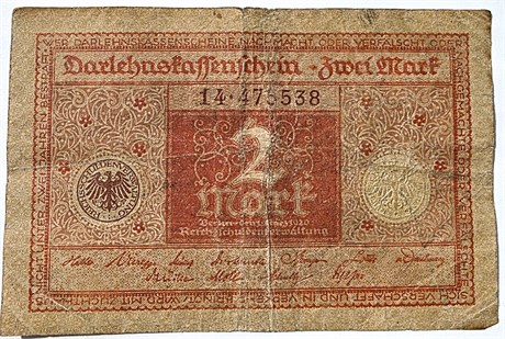 Банкнота 2 марки - Германия, 1920 год 15767