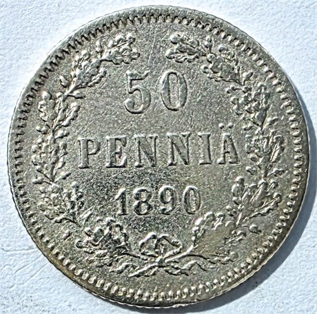 50 пенни - 1890 год, Русская Финляндия 16019