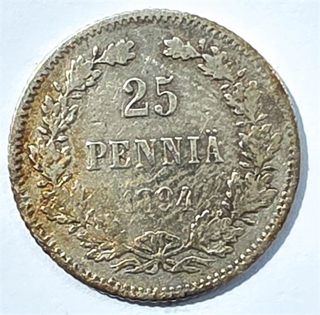 25 пенни - 1894 год, Русская Финляндия 16024