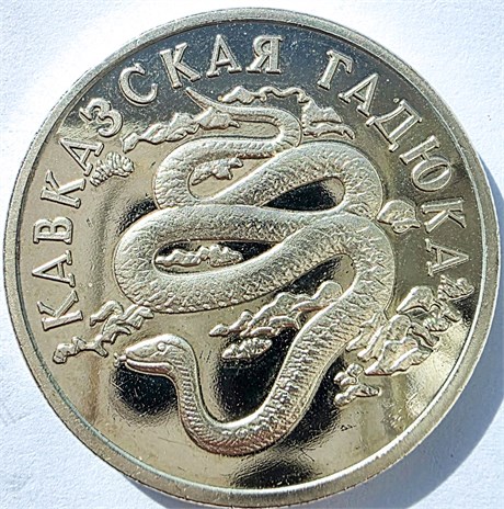 1 рубль - Кавказская гадюка, 1999 год, серебро 16789