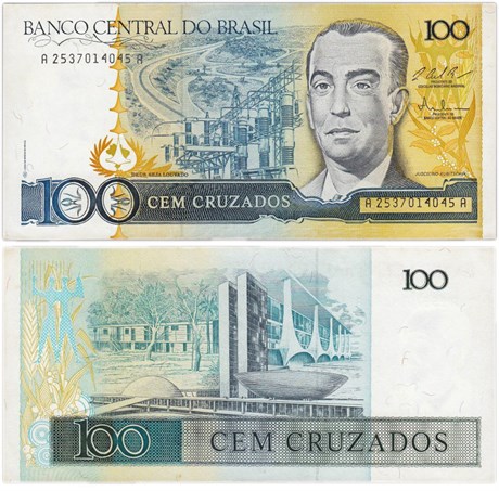 Банкнота 100 крузадо - Бразилия, 1986-1988 гг, UNC 16945