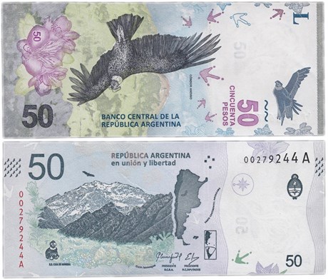 Банкнота 50 песо - Аргентина, 2018 год, UNC 16960