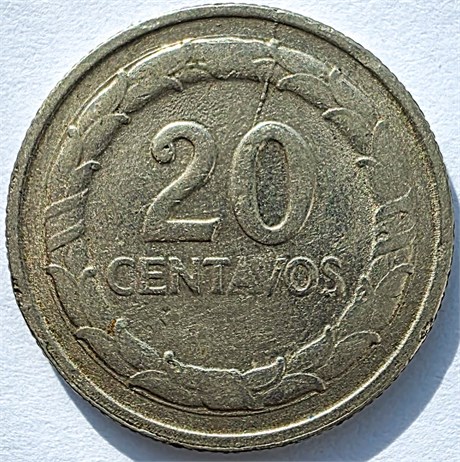 20 сентаво - Колумбия, 1968 год 16993