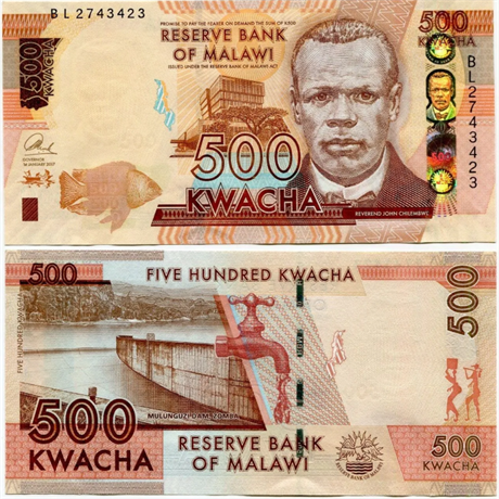Банкнота 500 квач - Малави, 2017 год, UNC 17144