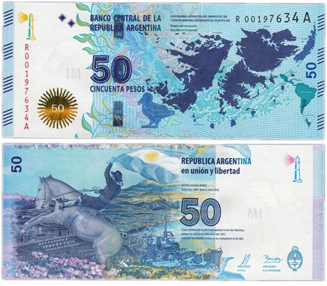Банкнота 50 песо - Аргентина, 2015 год, UNC 17185