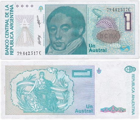 Банкнота 1 аустраль - Аргентина, 1985-1989 год, UNC 17187