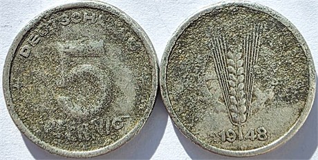 5 пфенниг - Германия, 1948 год 17638