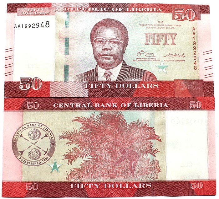Банкнота 50 долларов - Либерия,  2016 год, UNC 10960