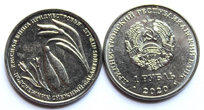 1 рубль - Подснежник снежный, Приднестровье, 2020 год 12004