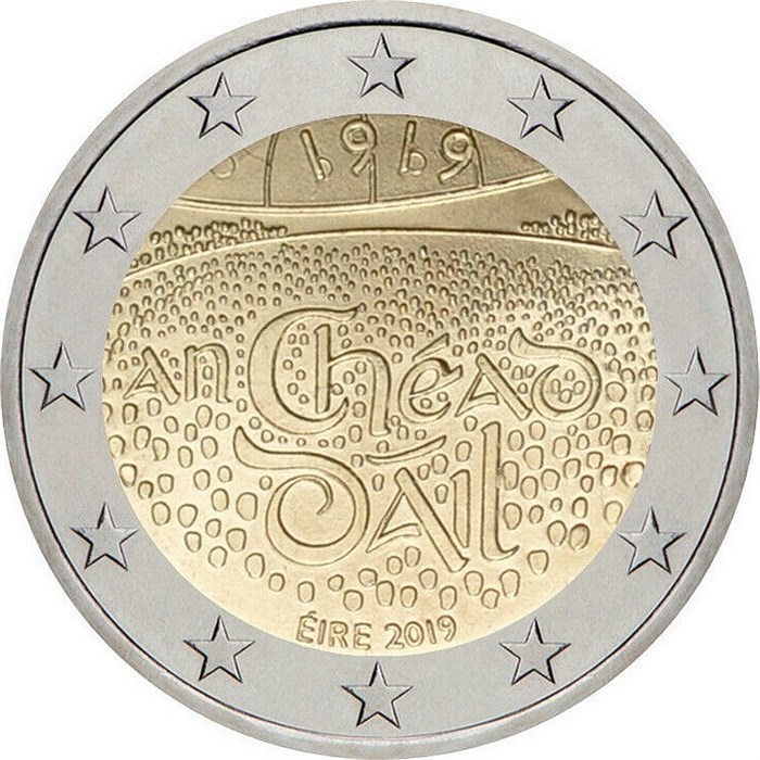2 евро - 100 лет первому заседанию Дойл Эреан, Ирландия, 2019 год, UNC 12733