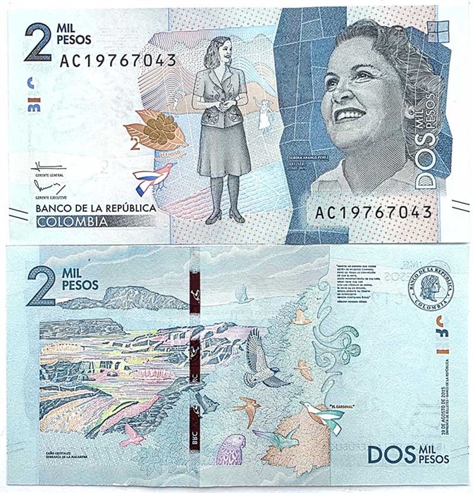 Банкнота 2000 песо - Колумбия, 2022 год, UNC 13795