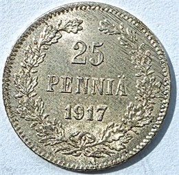 25 пенни - 1917 год, Русская Финляндия 16023