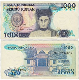 Банкнота 1000 рупий - Индонезия, 1987 год, UNC 17124