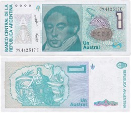 Банкнота 1 аустраль - Аргентина, 1985-1989 год, UNC 17187