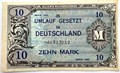 10 марок - оккупация союзными войсками, Германия 1944 год 14296