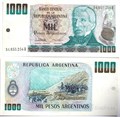 Банкнота 1000 песо - Аргентина, 1983-1985 гг, UNC 10939
